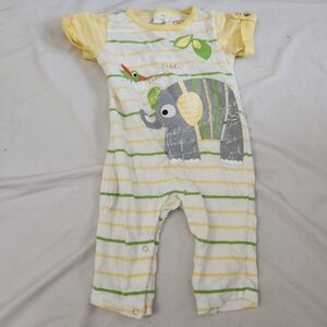 Truly Infant boy 6m yellow elephant onesie #E7